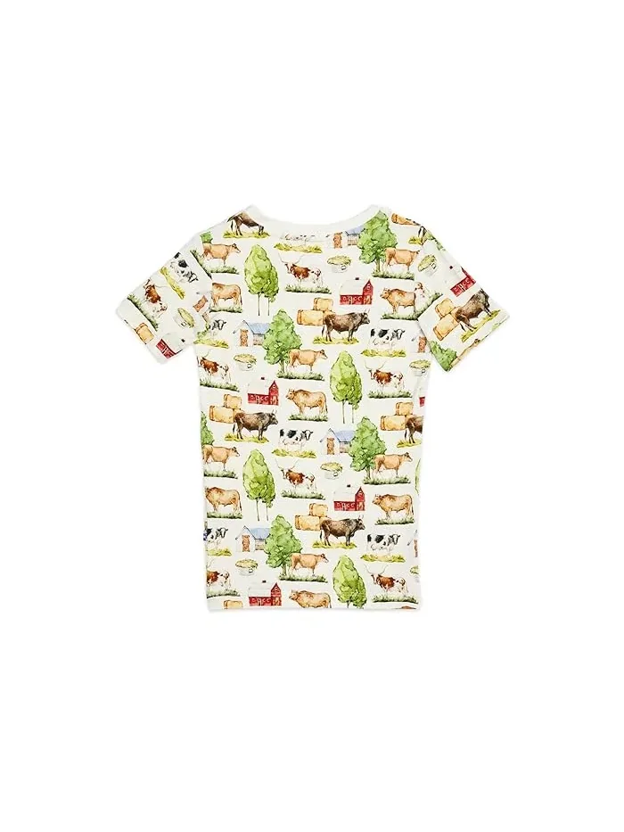 Пижама с принтом короткий рукав Print Short Sleeve Pajama Set Kickee Pants Kids — 2