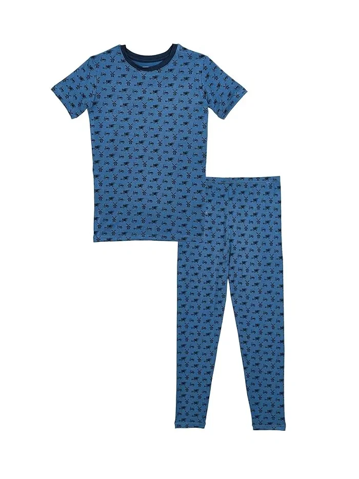 Пижама с принтом короткий рукав Kickee Pants Kids — фиолетовый
