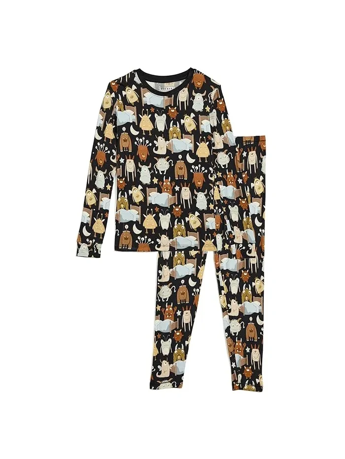 Пижама с принтом длинный рукав Kickee Pants Kids — розовый