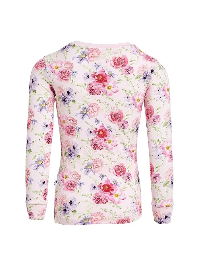 Пижама длинным рукавом с принтом Shrinking Violet Dreamy Floral, Kickee Pants Kids — 2