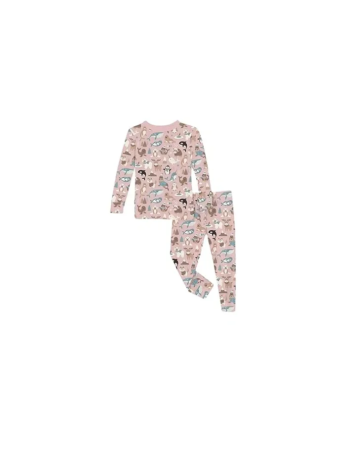 Пижама длинным рукавом принт Kickee Pants Kids — фиолетовый