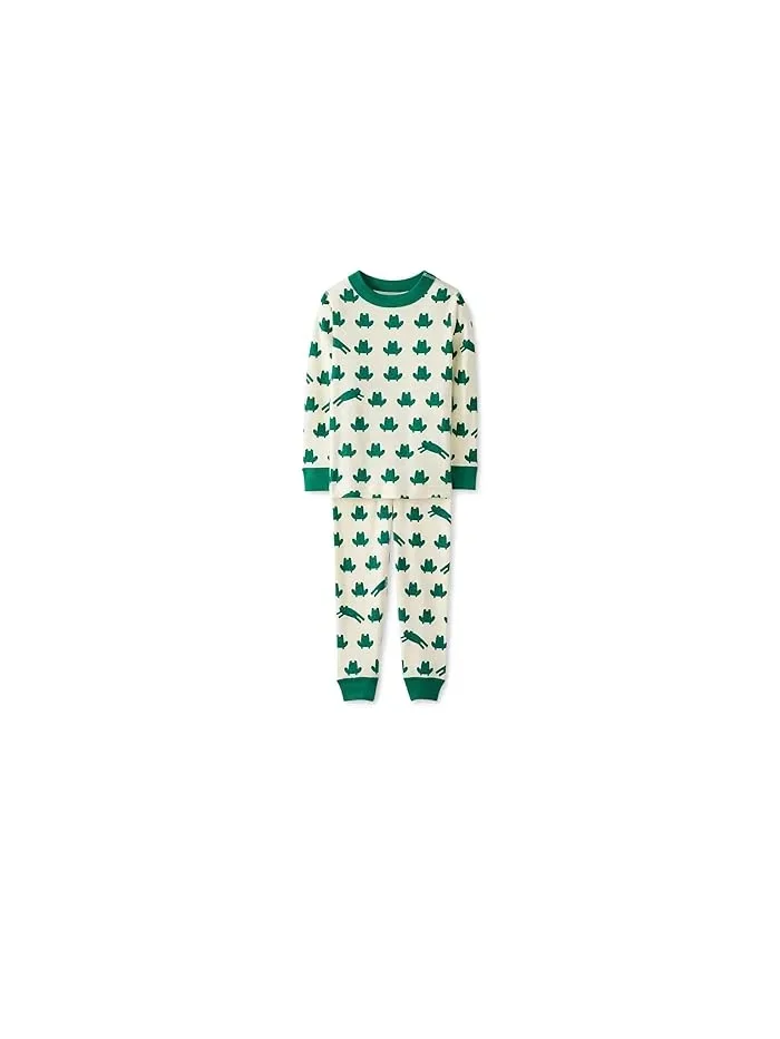 Пижама Long John из органического хлопка Hanna Andersson, Ribbit Ribbit — зеленый