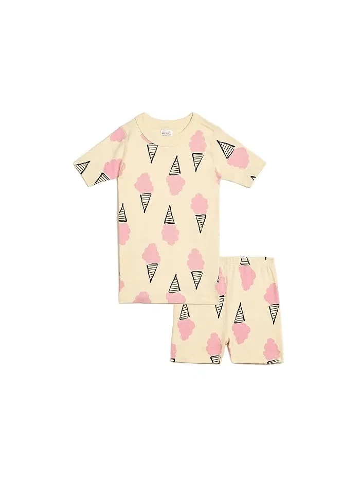 Пижама с короткими рукавами и шортами HannaJams Print Hanna Andersson — розовый