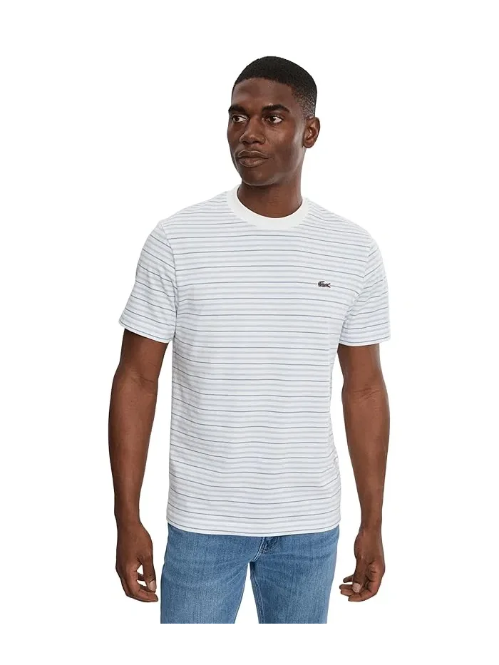 Футболка полосатая Striped Cotton T-Shirt Lacoste — 1