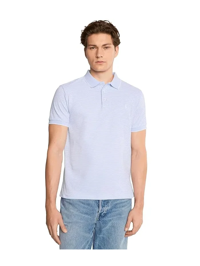 Футболка поло Custom Slim Striped Stretch Mesh Polo Ralph Lauren — 1