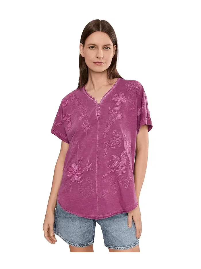 Футболка с вышивкой Ula Tee Karyn Seo, Pansy — фиолетовый