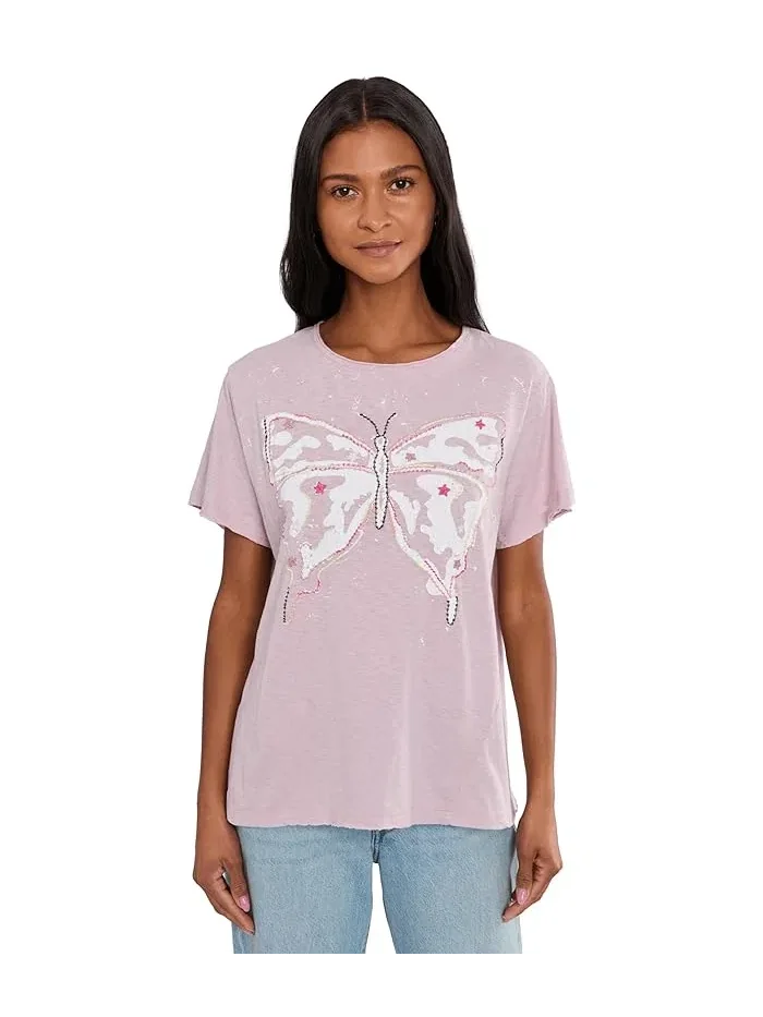 Футболка с бабочкой Filippa Tee Karyn Seo — фиолетовый