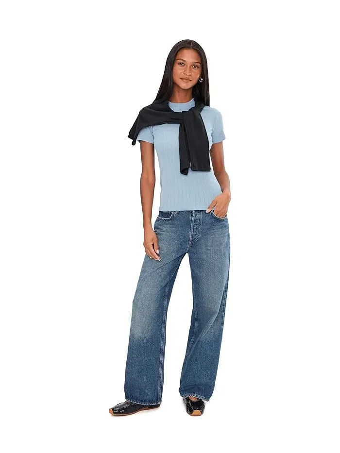 Футболка с горлом Rib Short Sleeve Crew Neck Vince, Del Mar — 2