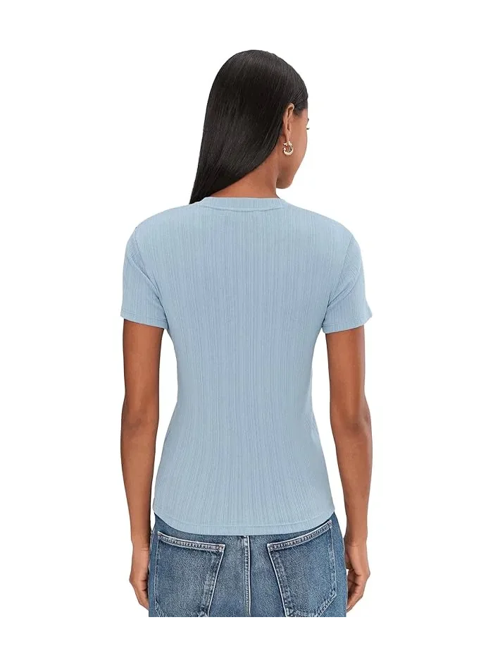 Футболка с горлом Rib Short Sleeve Crew Neck Vince, Del Mar — 4