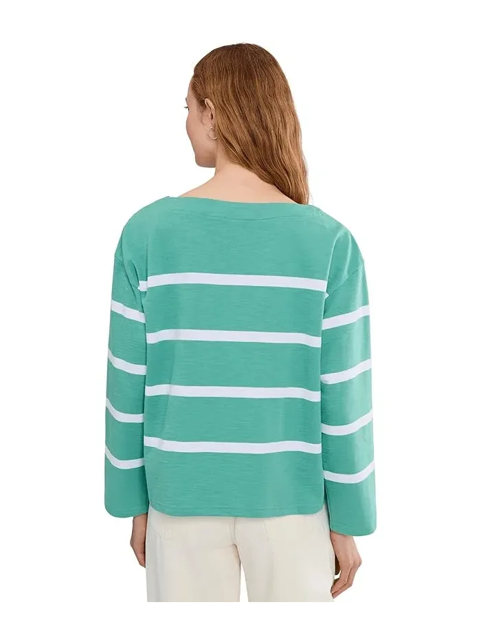 Футболка с воротником-лодочкой Peaks Island Relaxed Boatneck L.L.Bean — 4