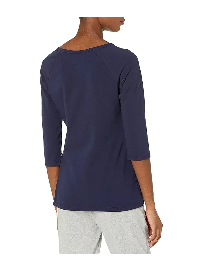 Футболка с реглан-рукавом из хлопка с эластаном Stretch Cotton Raglan Sleeve Tee Hanes — 2