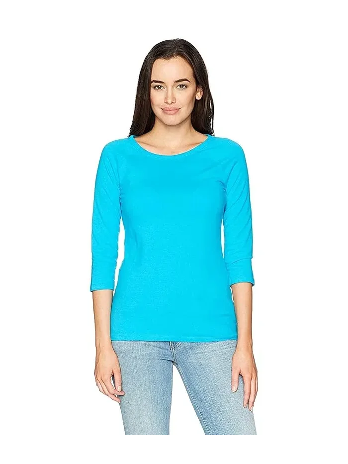 Футболка с реглан рукавом Stretch Cotton Raglan Sleeve Tee Hanes — 1