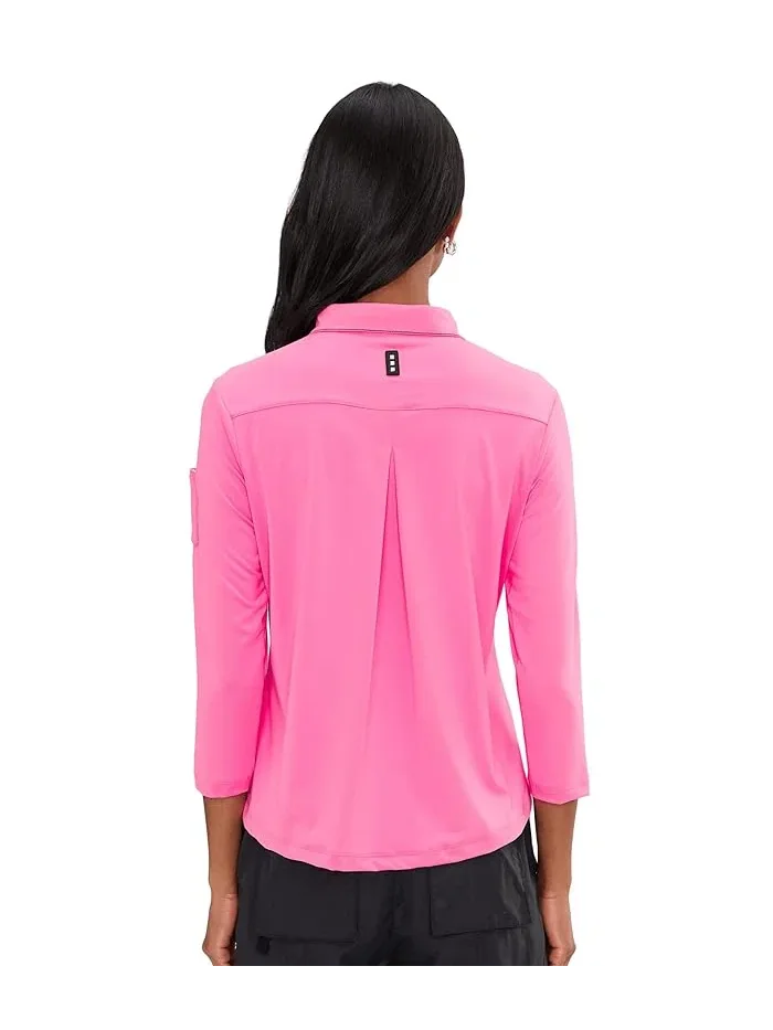 Футболка с полным застежкой-молнией модель Full Zip Front Pointed Collar Contoured Seams Jamie Sadock — 4