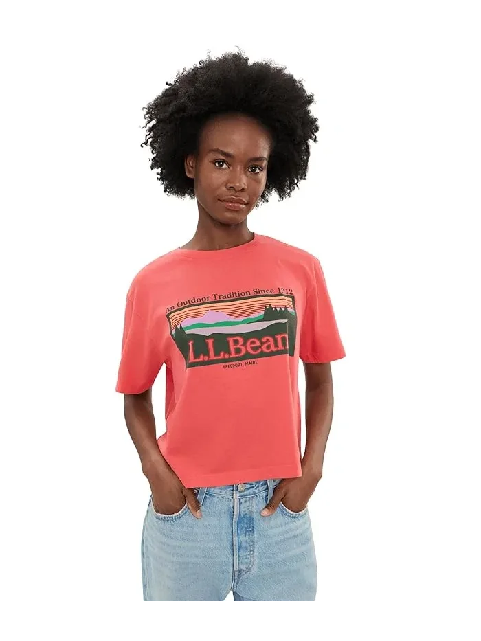 Футболка с принтом Sunday Sunwashed Crew Tee L.L.Bean, Pomegranate Outdoor Tradition — 1