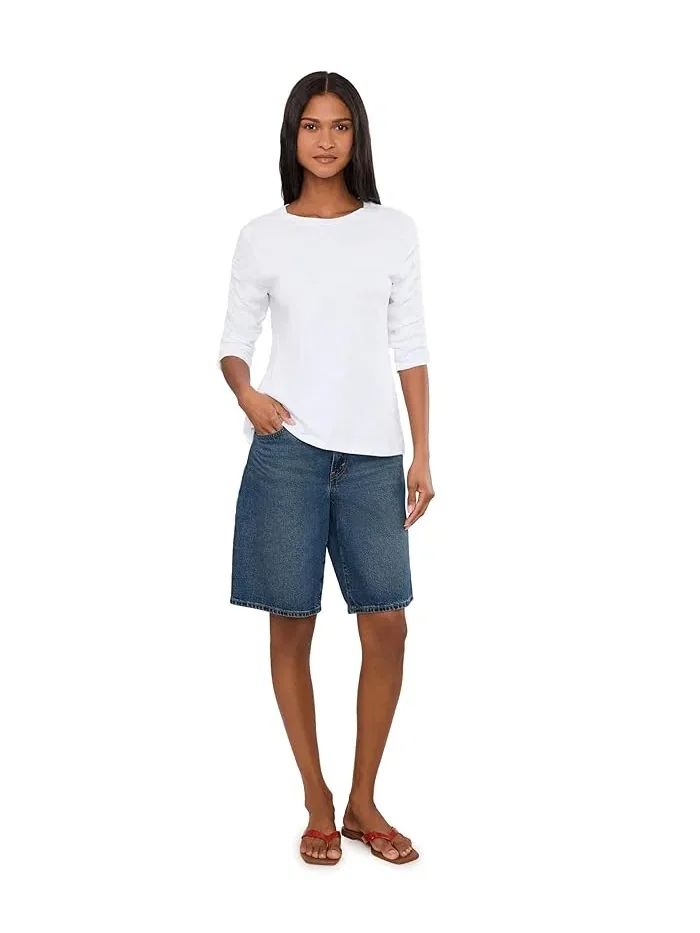 Футболка с защипами на рукавах Crew Neck Ruch Sleeve Tee Elliott Lauren — 2