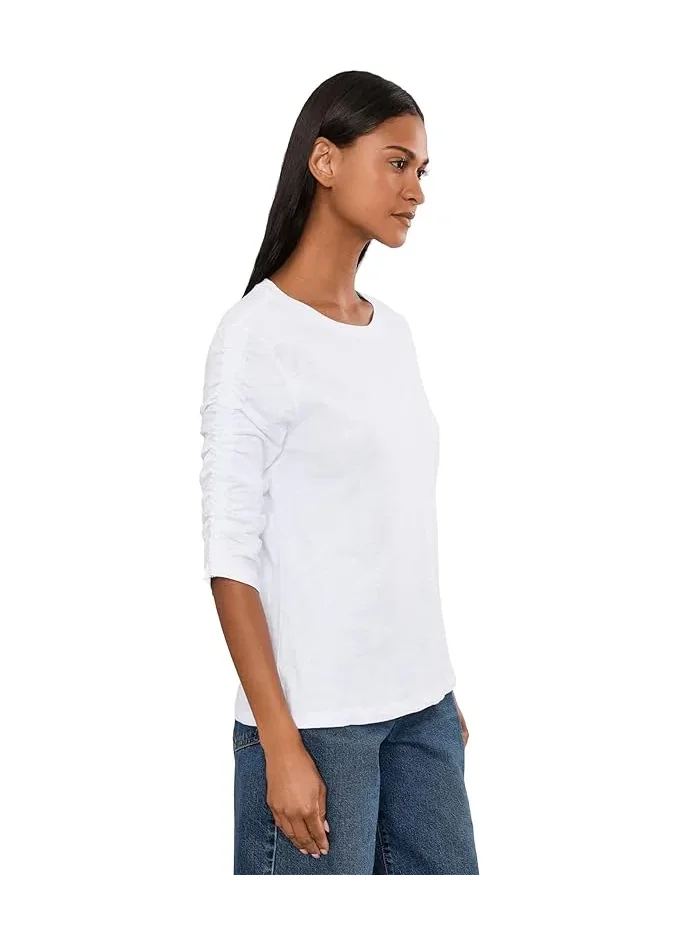 Футболка с защипами на рукавах Crew Neck Ruch Sleeve Tee Elliott Lauren — 3