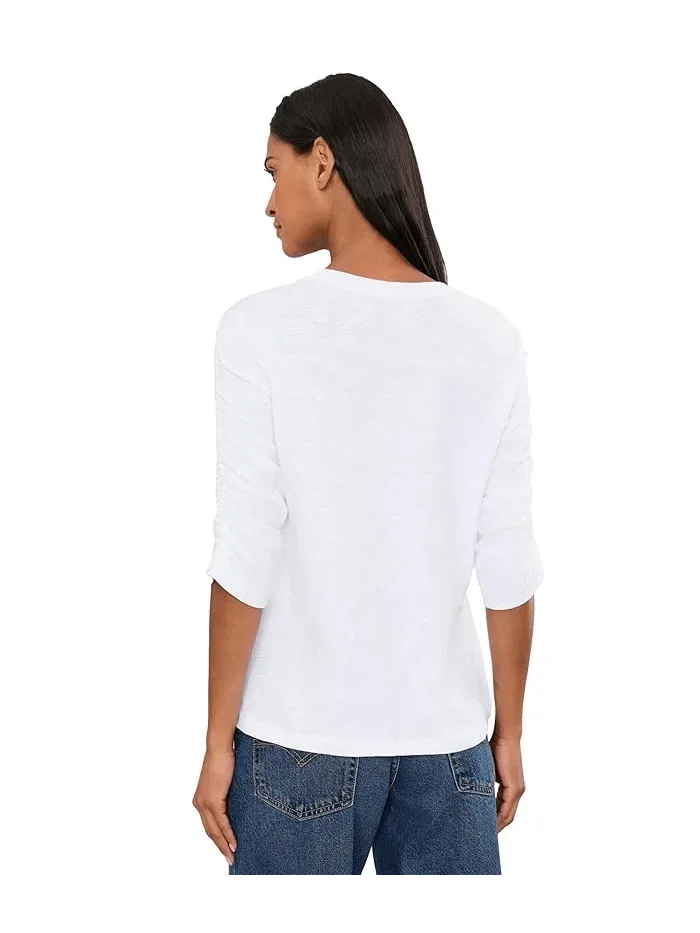 Футболка с защипами на рукавах Crew Neck Ruch Sleeve Tee Elliott Lauren — 4