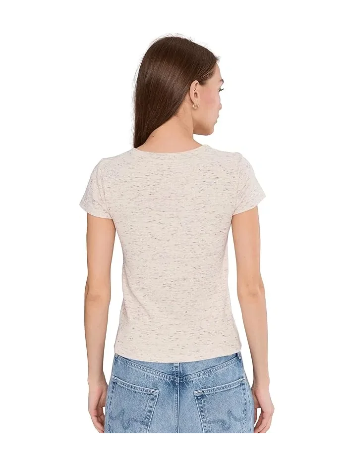 Футболка с воротником-стойкой Speckled Crew Neck Tee NIC+ZOE — 4