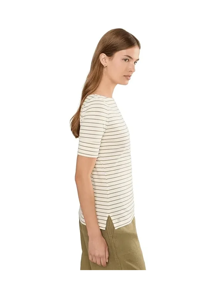 Футболка с лодочкой полосатая Petite Striped Stretch Cotton Boatneck Tee Lauren Ralph Lauren — 3