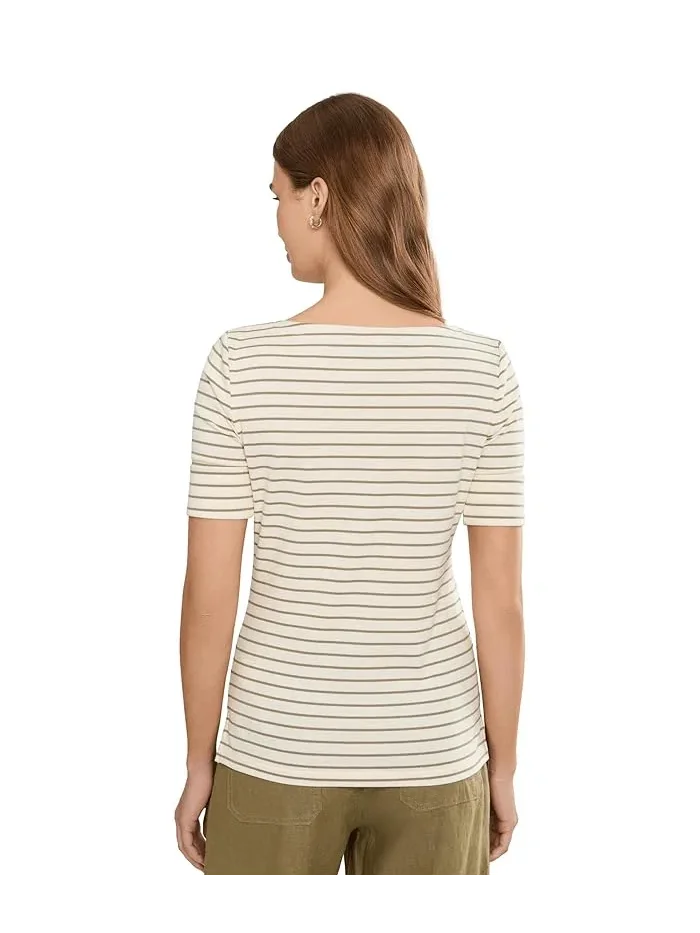 Футболка с лодочкой полосатая Petite Striped Stretch Cotton Boatneck Tee Lauren Ralph Lauren — 4
