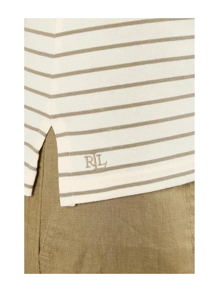 Футболка с лодочкой полосатая Petite Striped Stretch Cotton Boatneck Tee Lauren Ralph Lauren — 5