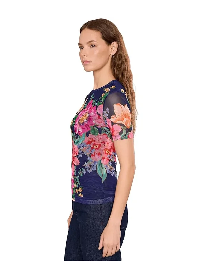 Футболка с цветочным принтом Eleanor Mesh Short Sleeve Tee Johnny Was — 3