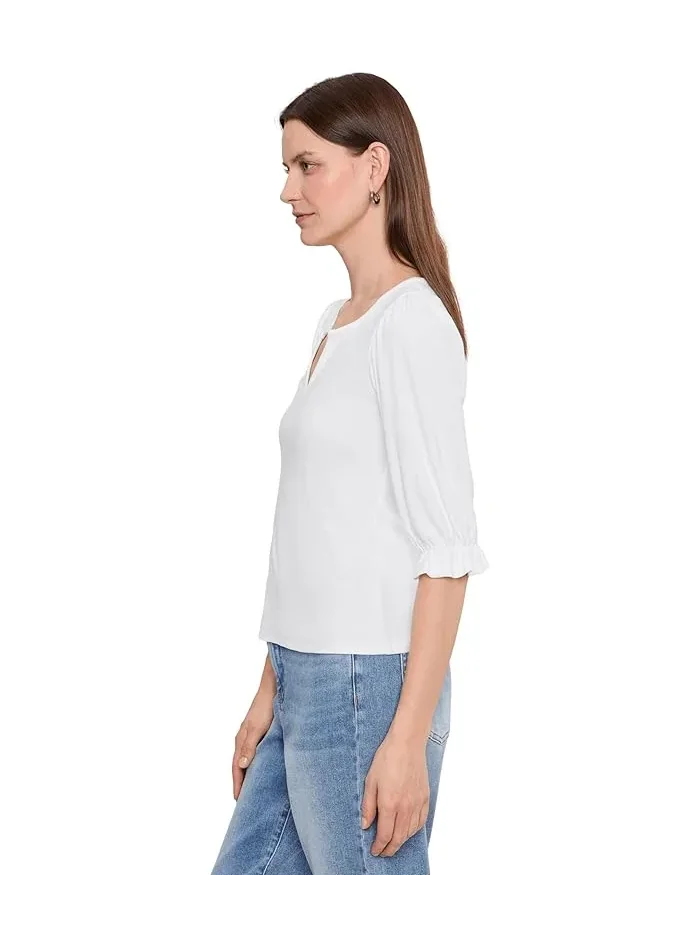 Футболка с V-образным вырезом Petite Elbow Sleeve Notch Knit Tee Liverpool Los Angeles — 3