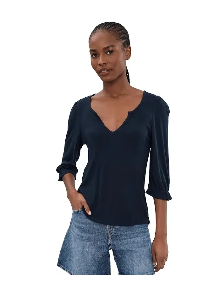 Футболка Liverpool Los Angeles Petite Elbow Sleeve Notch Knit Tee — 1