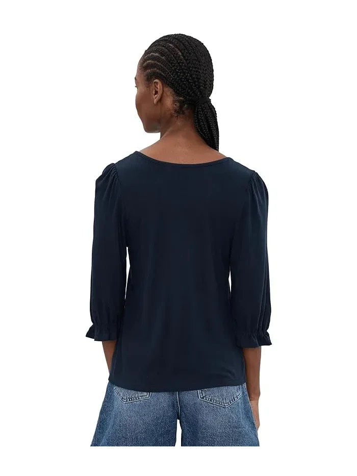 Футболка Liverpool Los Angeles Petite Elbow Sleeve Notch Knit Tee — 4
