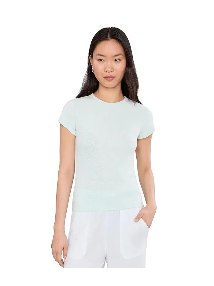 Футболка женская Lilla P Ribbed Slub Crewneck Tee — голубой
