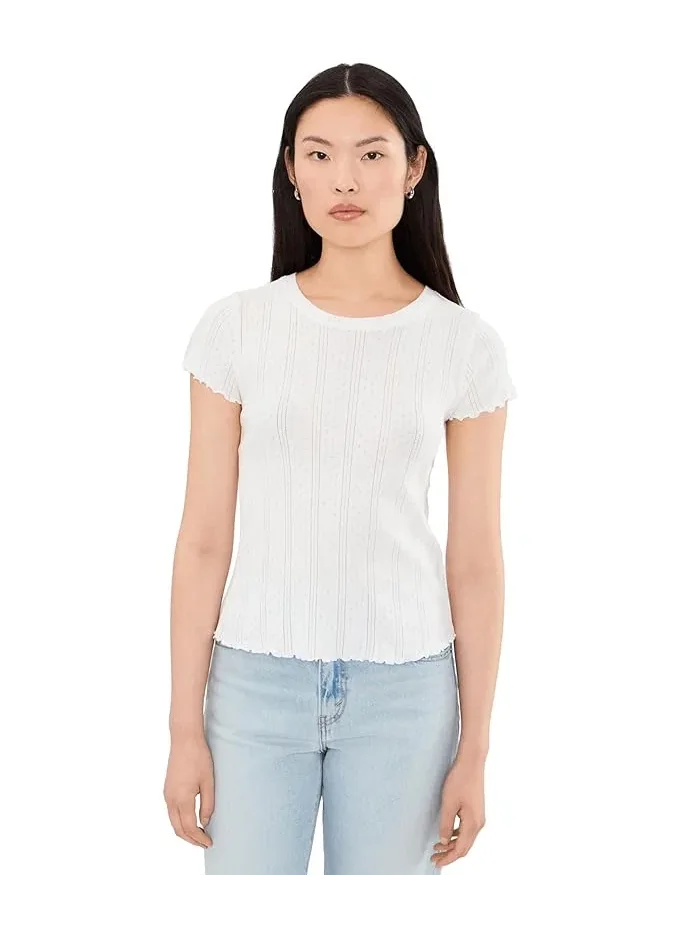 Футболка с ажурной вязкой Pointelle Rib Georgia Tee NIC+ZOE — белый
