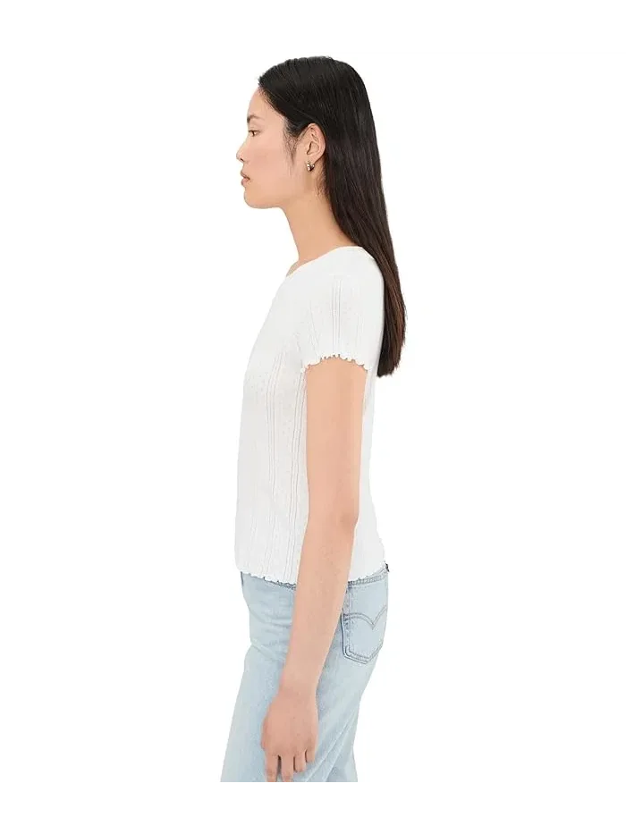 Футболка с ажурной вязкой Pointelle Rib Georgia Tee NIC+ZOE — 3