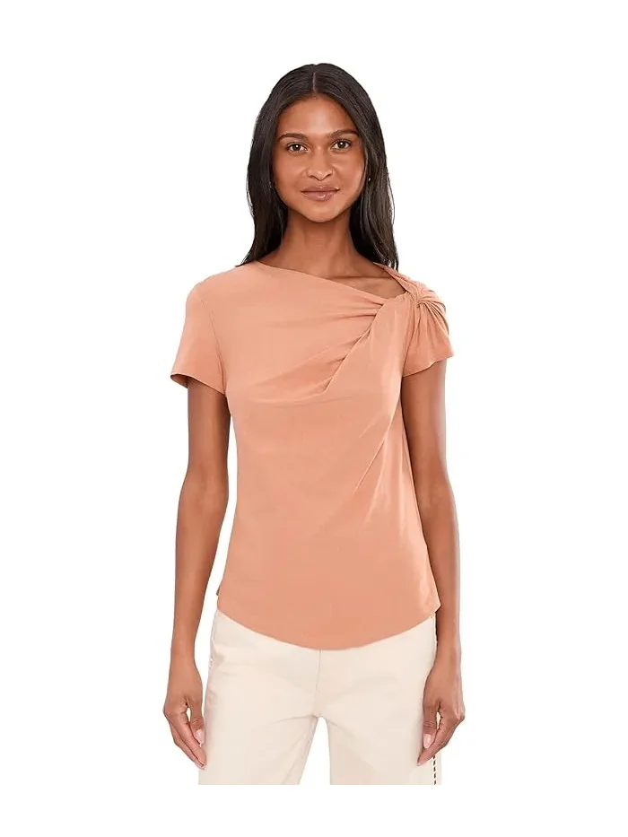 Футболка с асимметричным вырезом Twist-Neck Cotton Jersey Tee Lauren Ralph Lauren — 1
