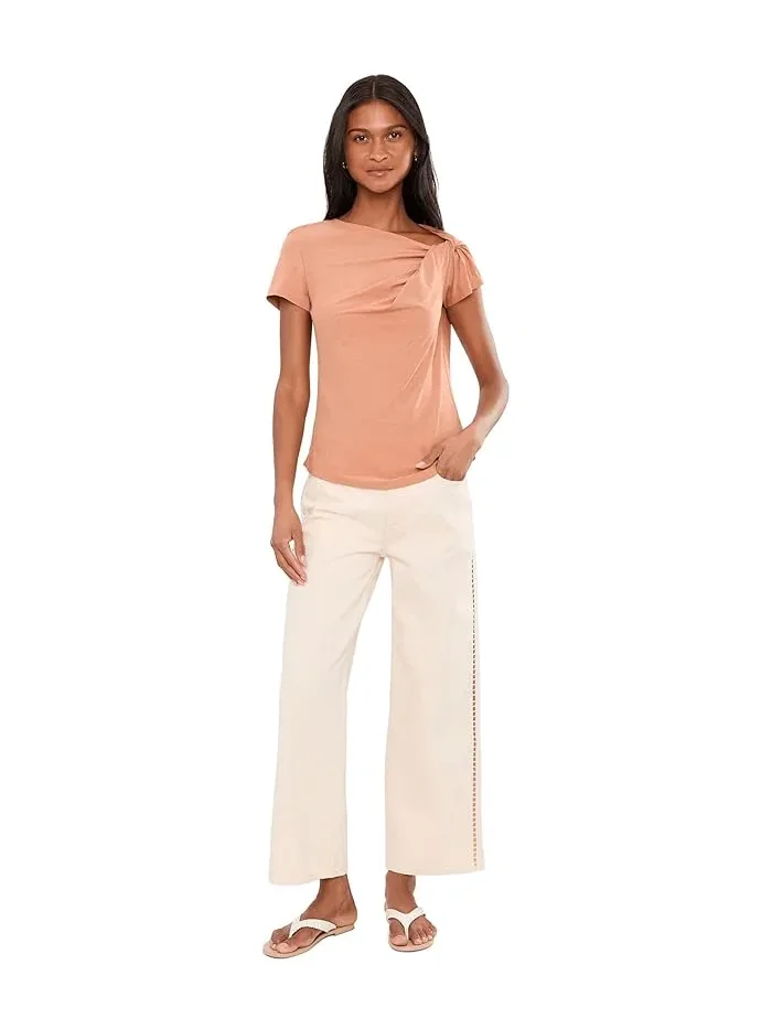 Футболка с асимметричным вырезом Twist-Neck Cotton Jersey Tee Lauren Ralph Lauren — 2