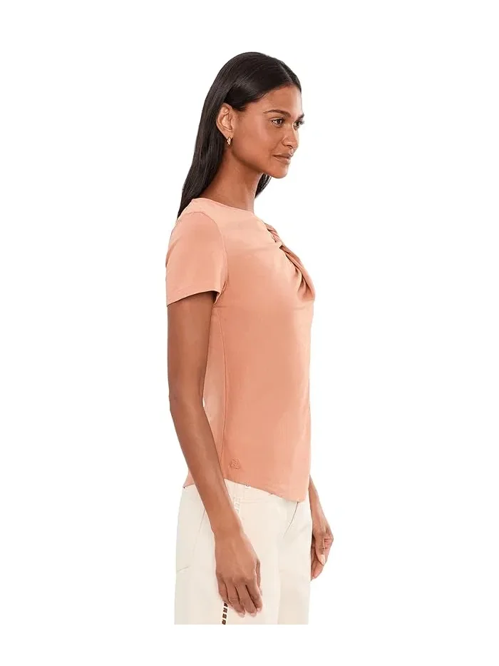 Футболка с асимметричным вырезом Twist-Neck Cotton Jersey Tee Lauren Ralph Lauren — 3