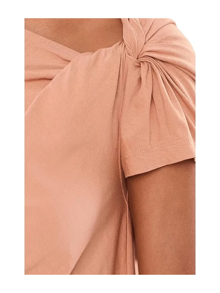 Футболка с асимметричным вырезом Twist-Neck Cotton Jersey Tee Lauren Ralph Lauren — 5
