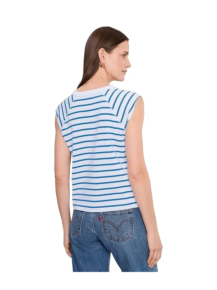 Футболка с полоской Rib Stripe Short Sleeve Scoop Neck Lilla P, Regatta Stripe — 4