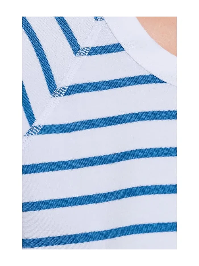Футболка с полоской Rib Stripe Short Sleeve Scoop Neck Lilla P, Regatta Stripe — 5