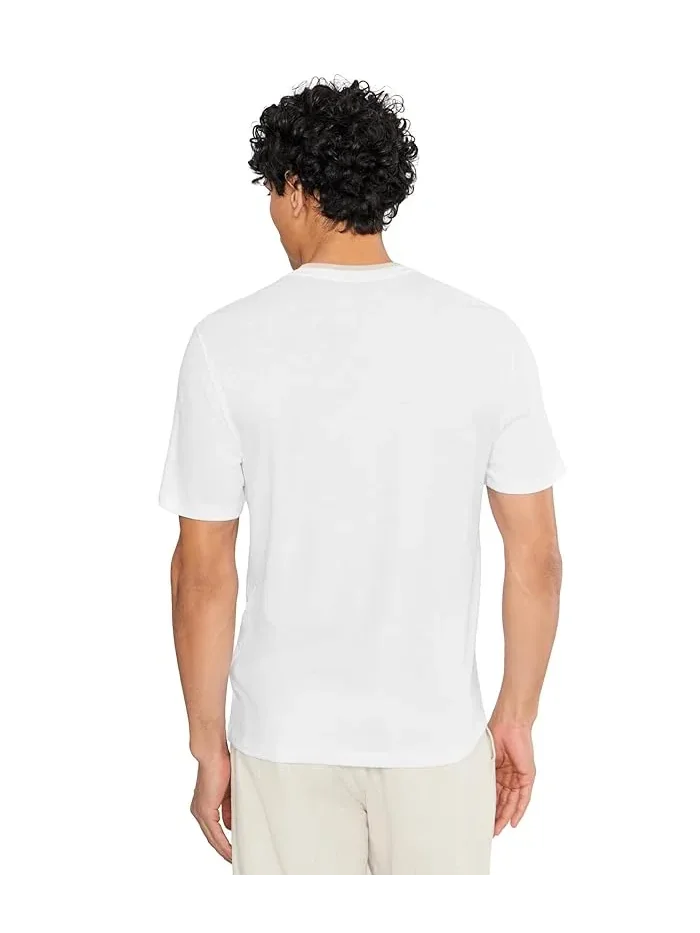 Футболка с двойным воротником свободная вязка Loose Knit Double Collar Short Sleeve Crew Vince — 4