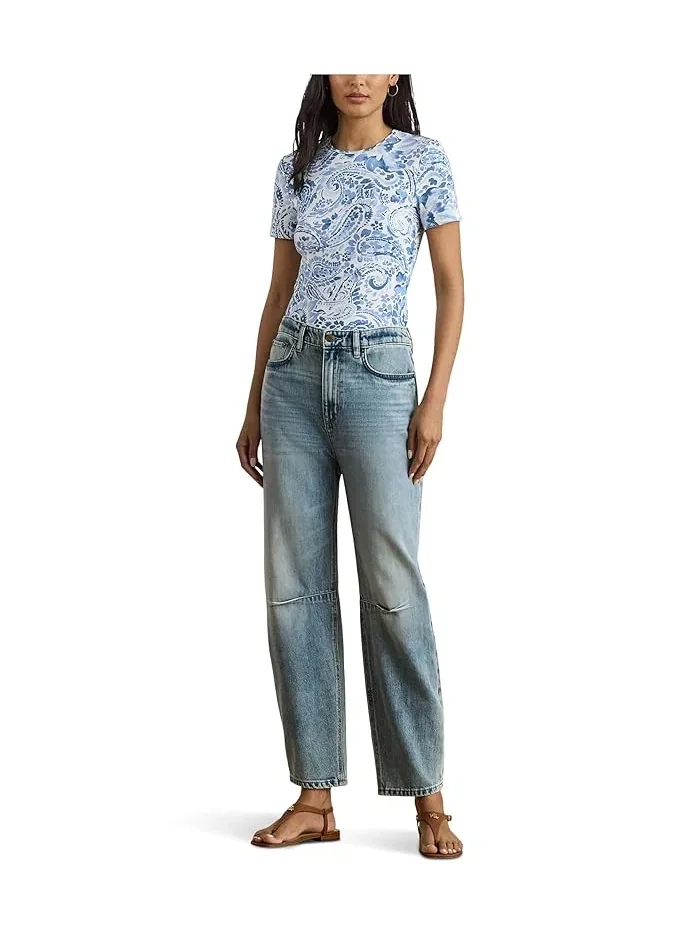 Футболка с принтом Paisley Stretch Cotton Crewneck Tee Lauren Ralph Lauren — 2