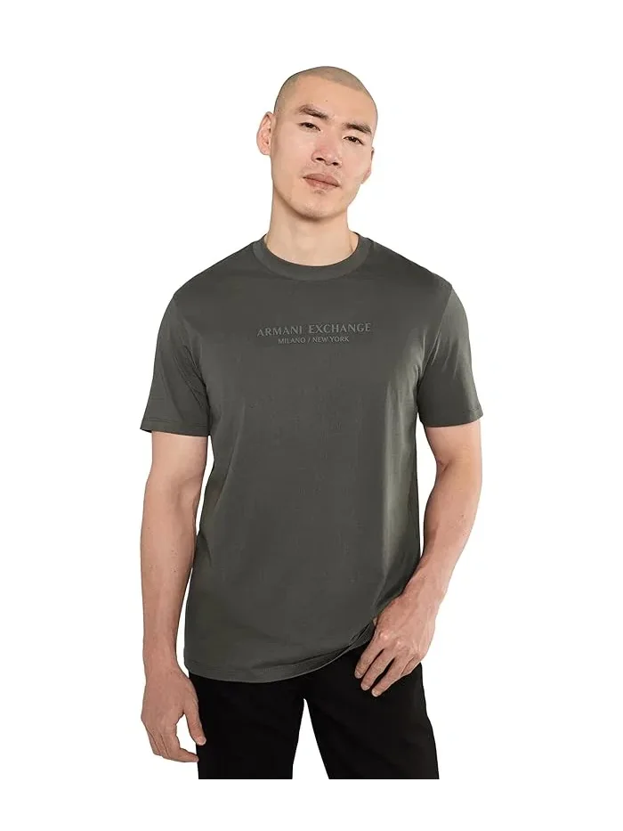 Футболка с принтом Cotton Jersey AX Wording Regular Tee Armani Exchange — 1