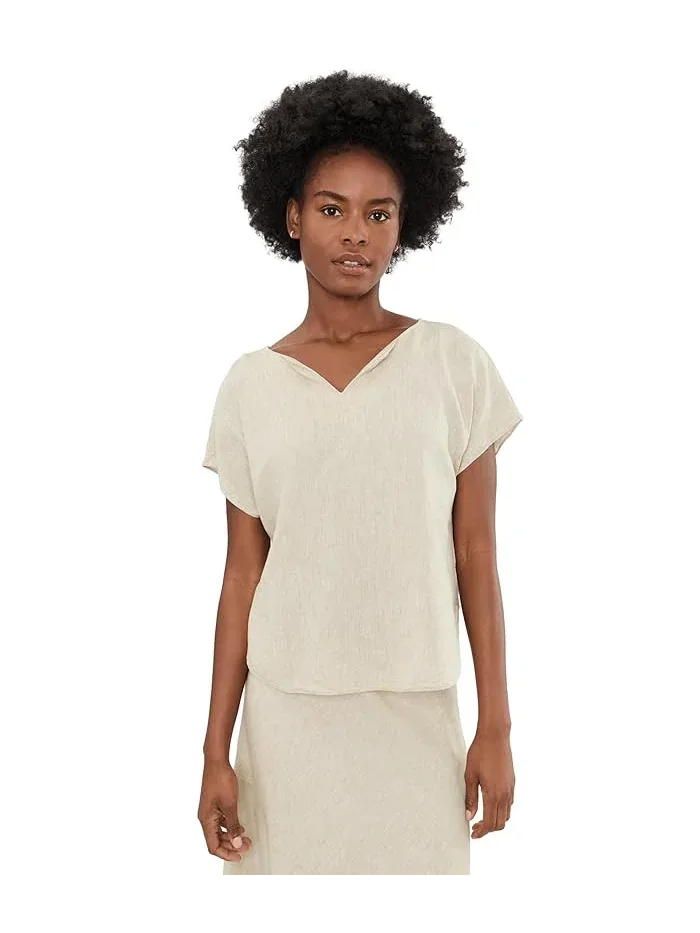 Футболка с разрезом на горловине Rumba Linen NIC+ZOE — мульти