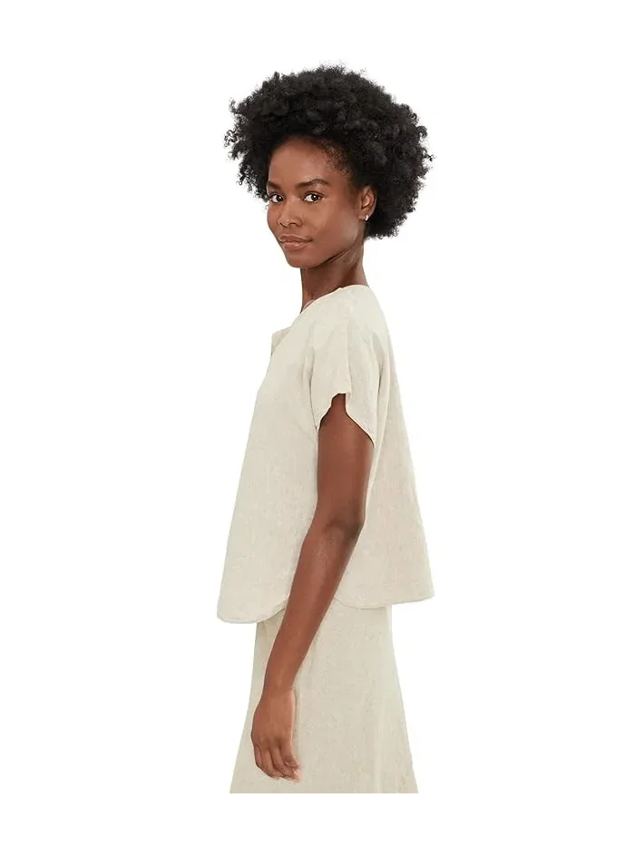 Футболка с разрезом на горловине Rumba Linen NIC+ZOE — 3
