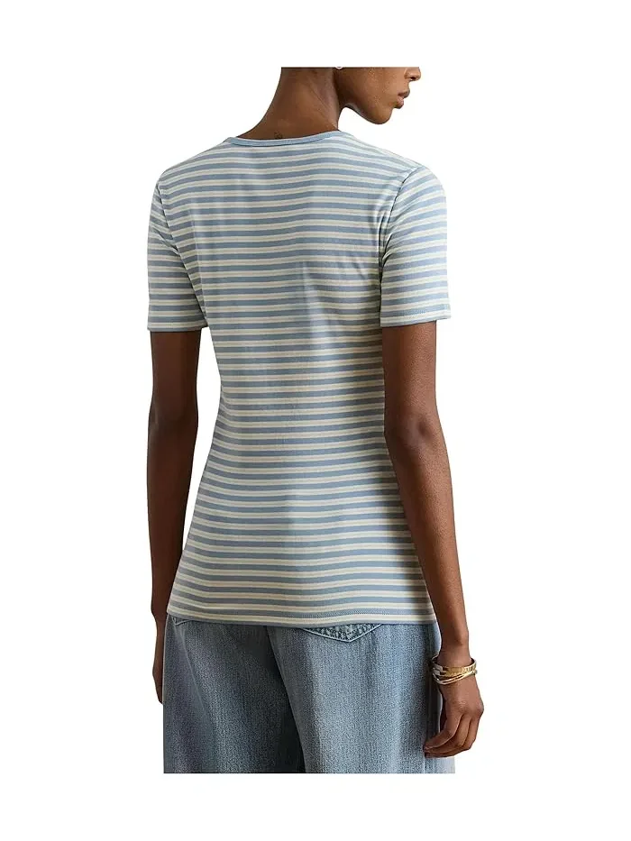 Футболка с принтом Paisley Stretch Cotton Crewneck Tee Lauren Ralph Lauren — 3