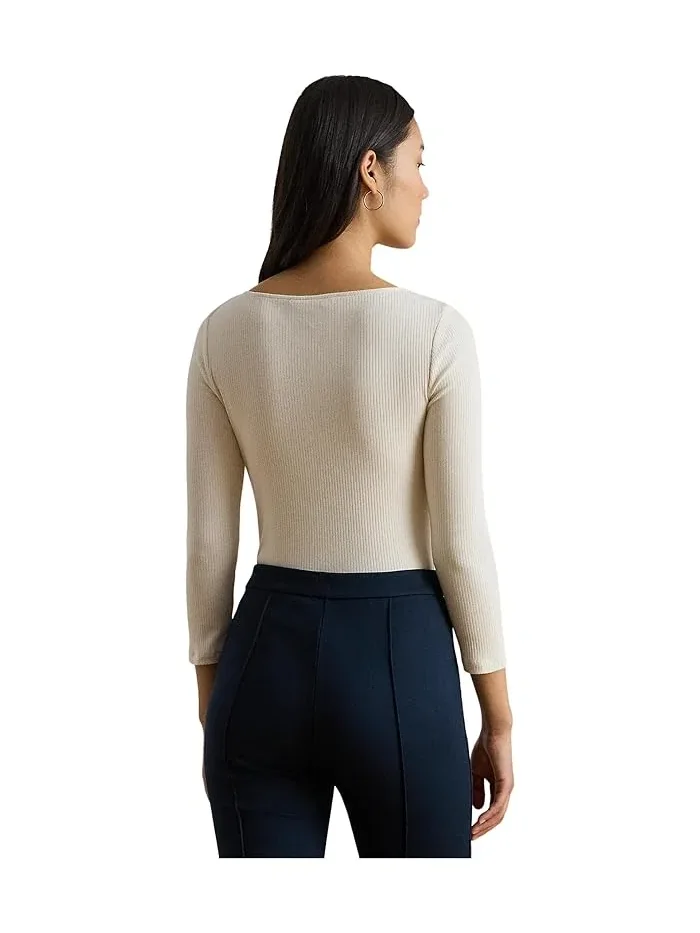 Блуза Rib-Knit Cotton-Blend Boatneck Lauren Ralph Lauren — 3