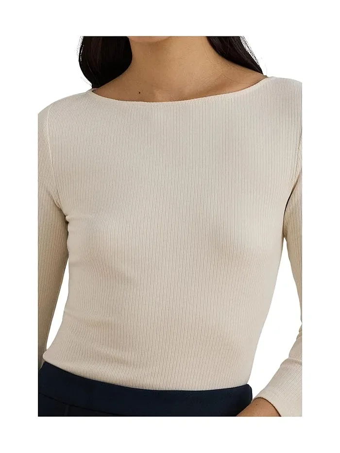 Блуза Rib-Knit Cotton-Blend Boatneck Lauren Ralph Lauren — 4