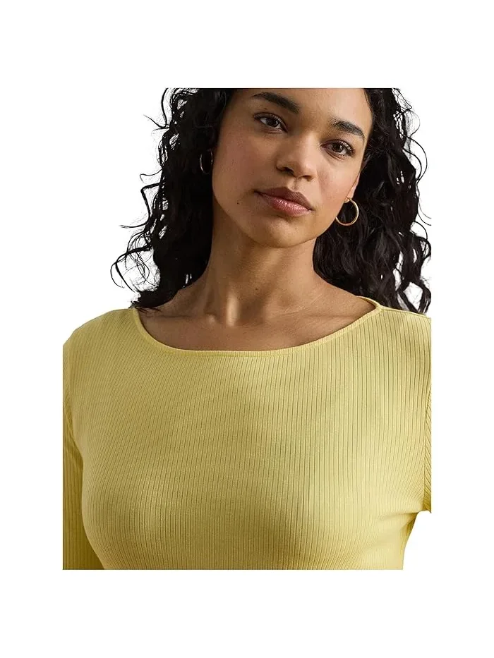 Футболка с лодочкой Rib-Knit Cotton-Blend Lauren Ralph Lauren — 5