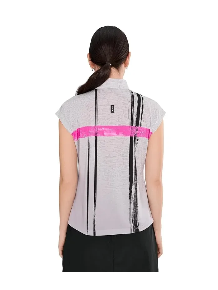 Футболка с вертикальными полосами Elegant Short Sleeve Jamie Sadock — 4