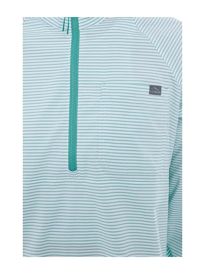 Футболка с длинным рукавом Everyday SunSmart 1/4 Zip L.L.Bean, Gulf Teal Stripe — 5