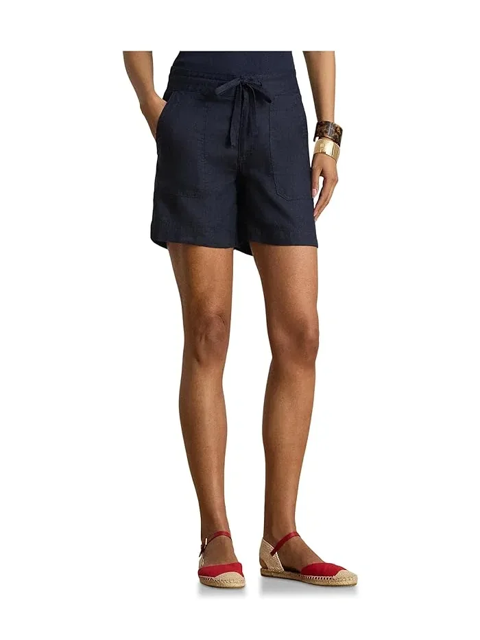 Шорты широкие на завязках Linen Wide-Leg Drawcord Shorts Lauren Ralph Lauren — 1